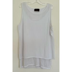 Kerisma Knits White Sleeveless Crocheted Mesh Layer Tank Top Size S / M